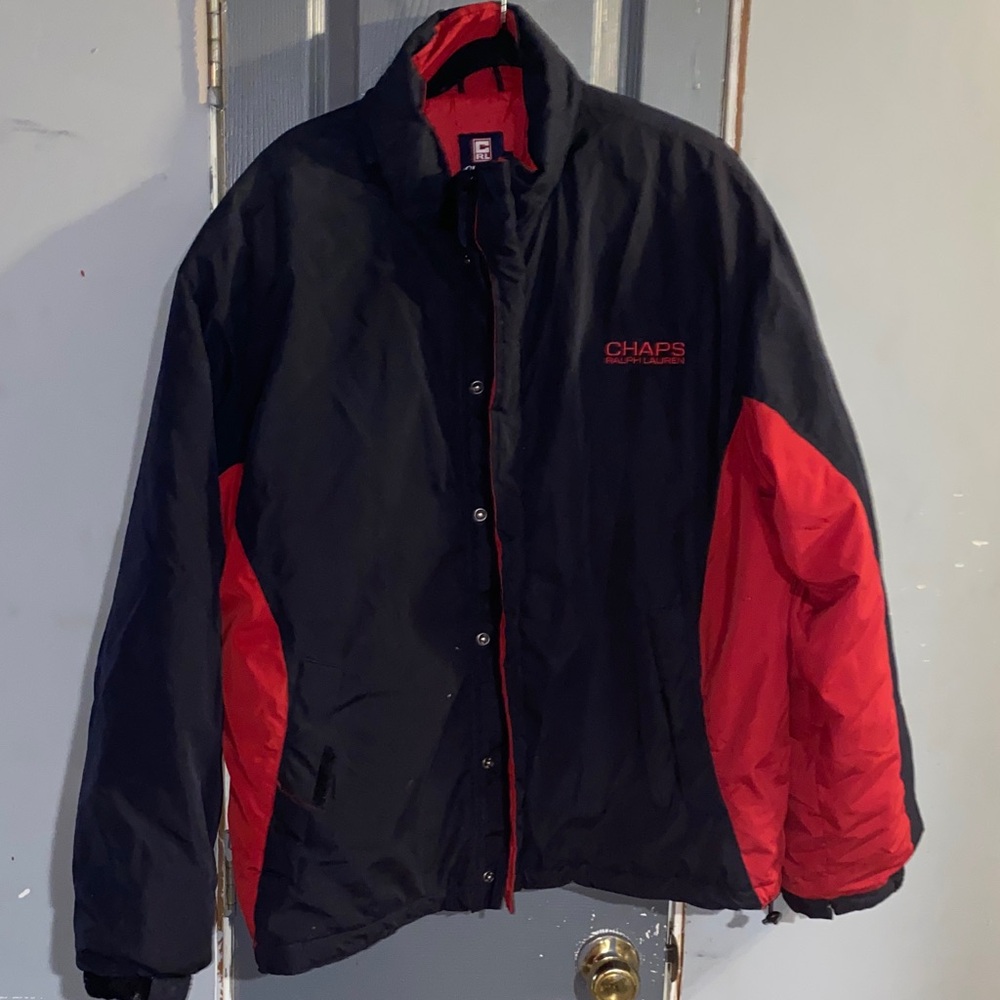 Chaps Men's Performance Jacket in Black and Red